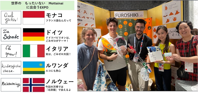 寄せられた各国の「もったいない」の例と、交流の様子